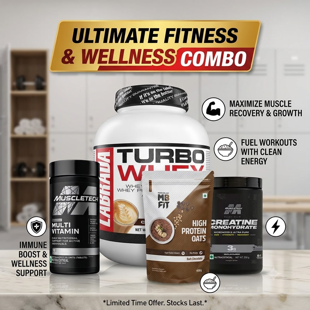 Labrada turbo whey + GNC creatine + Muscle tech Multivitamin+MB high protein oats