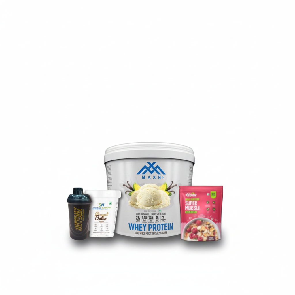 Maxn Whey 4.54 kg | Steadfast Peanut Butter | Alpino Oats | Free Shaker Combo