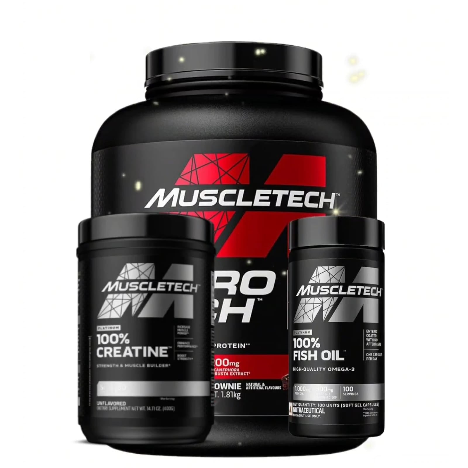 Muscletech Whey 1.81 kg , Muscletech Creatine and Muscletech fishoil