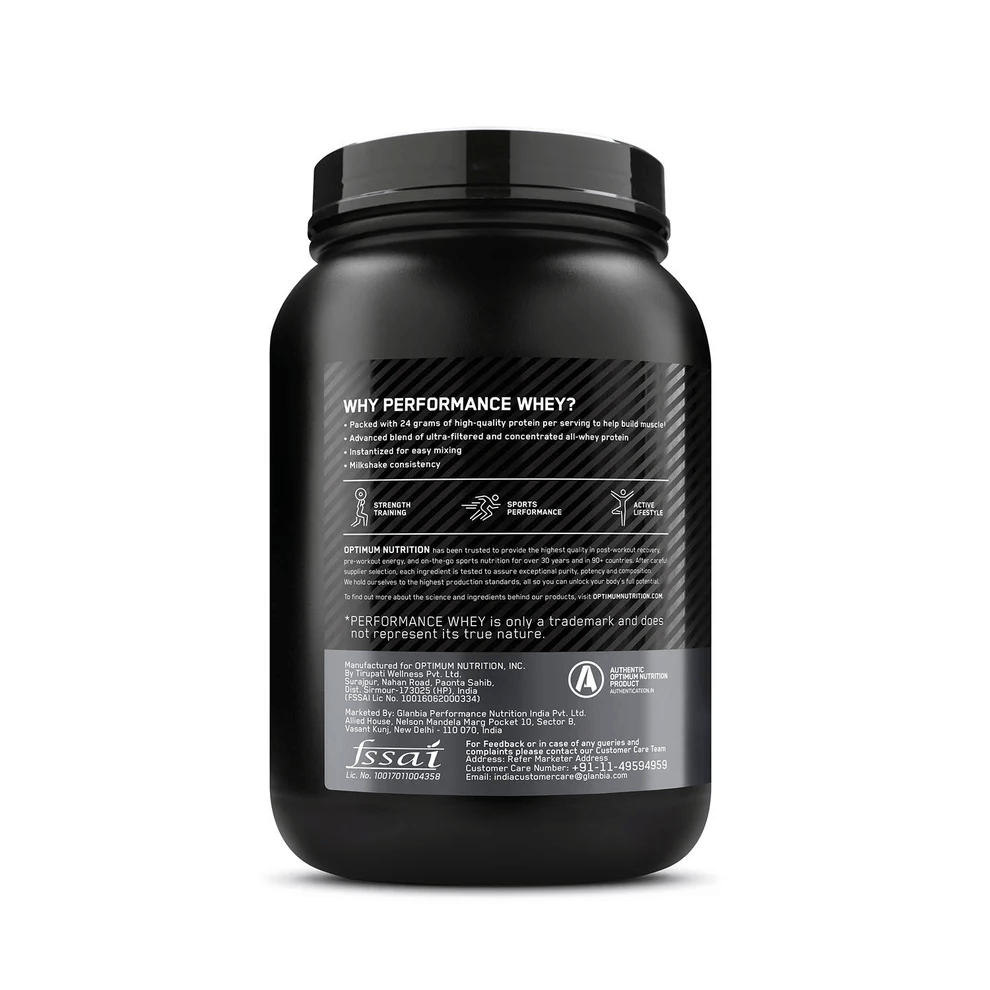 Optimum Nutrition Performance Whey Protein | 1 kg (2.2 lbs) | Chocolate