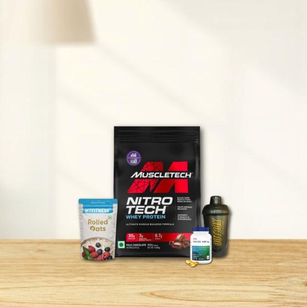 MUSCLETECH WHEY 4KG| GNC FISH-OIL| OATS| FREE SHAKER COMBO