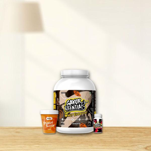 GAYOR ESSENTIALS WHEY-2KG|GAYOR ESSENTIALS CAFFEINE TABLET|WELLX PEANUT BUTTER COMBO