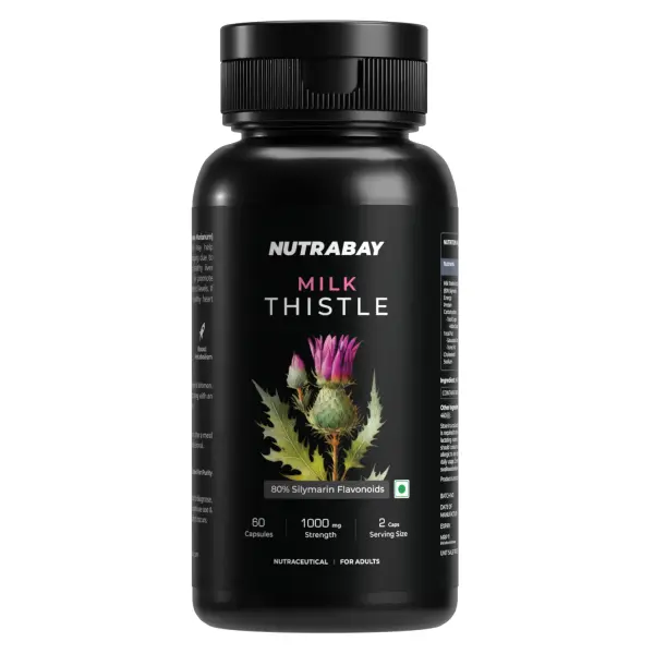 Nutrabay Wellness Milk Thistle Extract (Silymarin Marianum) 1000mg - 60 Caps