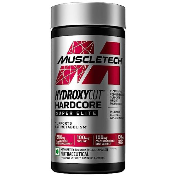 Muscle Tech, Hydroxycut Hardcore Super Elite,, Supports fat Metabolism  Pack of 100 Veggie capsules