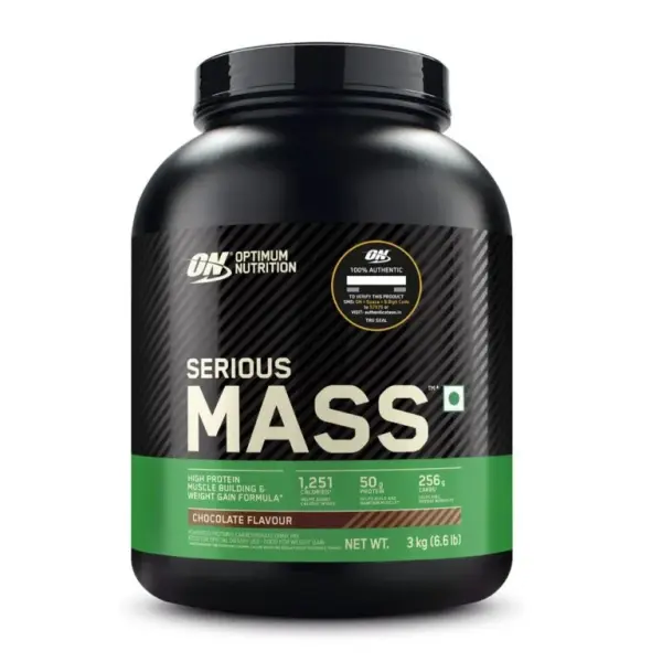 Optimum Nutrition (ON) Serious Mass Gainer | Weight Gainer Powder (Chocolate ) With Vitamins & Minerals, Vegetarian