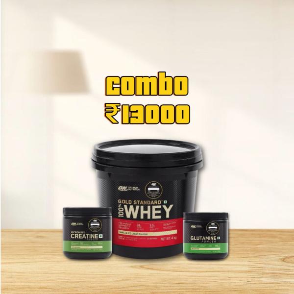 Optimum Nutritioin Whey 4kg | On Creatine | On Glutamine | Free Shaker Combo