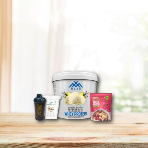 Maxn Whey 4.54 kg | Steadfast Peanut Butter | Alpino Oats | Free Shaker Combo