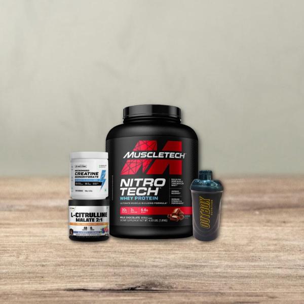 Muscle tech whey 1.81 kg | wellcore creatine 100g | atom l citrulline malate | free shaker combo
