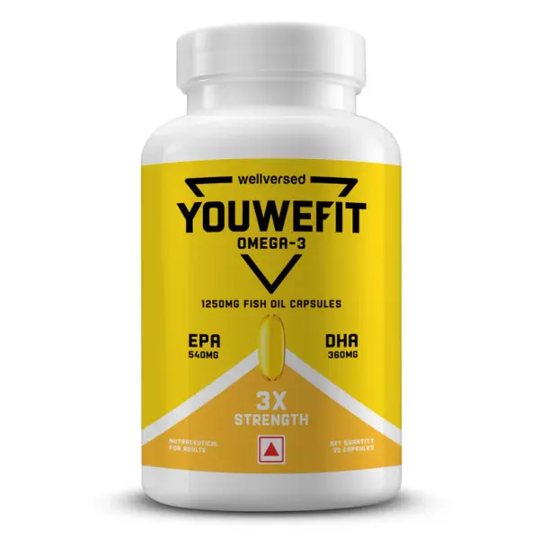 YouWeFit Omega-3 Fish Oil (30 Capsules), 1250mg